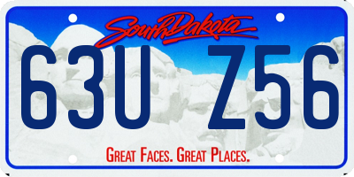 SD license plate 63UZ56