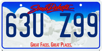 SD license plate 63UZ99