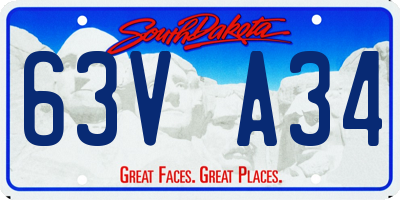 SD license plate 63VA34