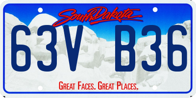 SD license plate 63VB36