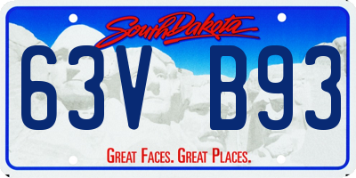 SD license plate 63VB93