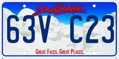 SD license plate 63VC23