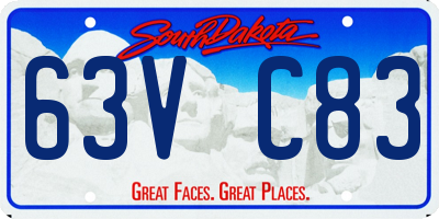 SD license plate 63VC83