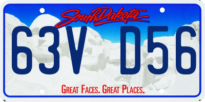 SD license plate 63VD56
