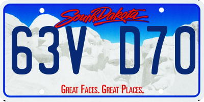 SD license plate 63VD70