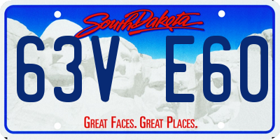 SD license plate 63VE60