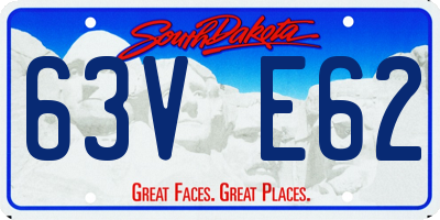 SD license plate 63VE62