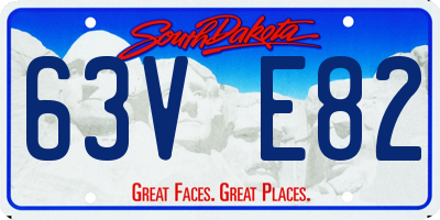 SD license plate 63VE82