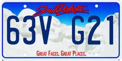 SD license plate 63VG21
