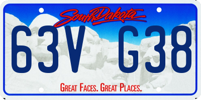 SD license plate 63VG38
