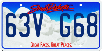 SD license plate 63VG68