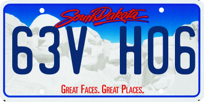 SD license plate 63VH06