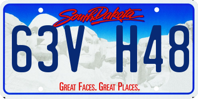 SD license plate 63VH48