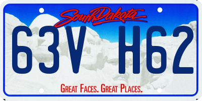 SD license plate 63VH62