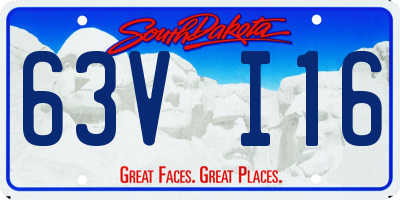 SD license plate 63VI16