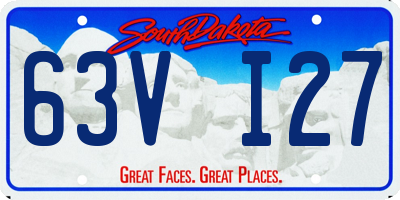 SD license plate 63VI27
