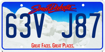 SD license plate 63VJ87