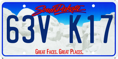 SD license plate 63VK17