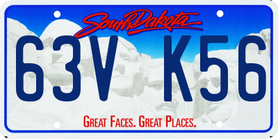 SD license plate 63VK56