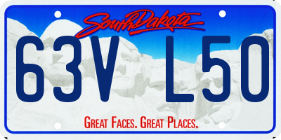 SD license plate 63VL50