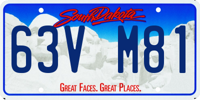 SD license plate 63VM81