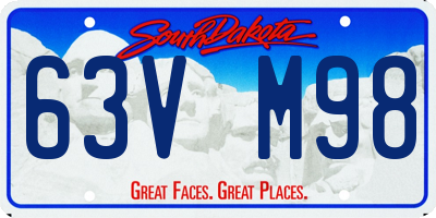 SD license plate 63VM98