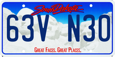 SD license plate 63VN30