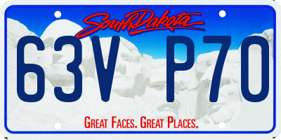 SD license plate 63VP70