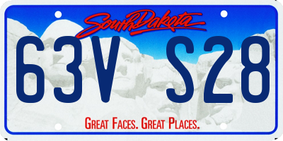 SD license plate 63VS28