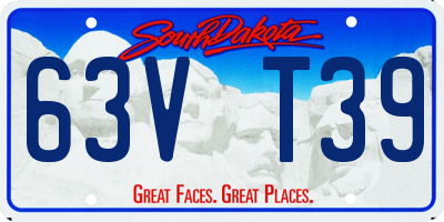 SD license plate 63VT39