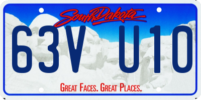 SD license plate 63VU10