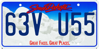 SD license plate 63VU55