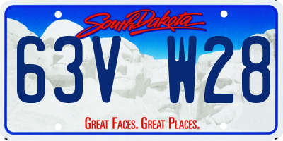SD license plate 63VW28