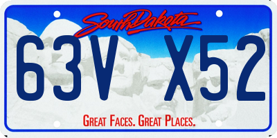 SD license plate 63VX52