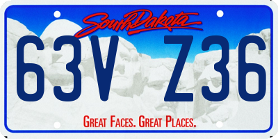 SD license plate 63VZ36