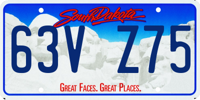 SD license plate 63VZ75