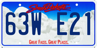 SD license plate 63WE21