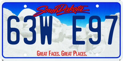 SD license plate 63WE97