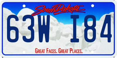 SD license plate 63WI84