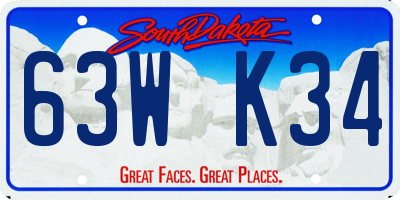 SD license plate 63WK34