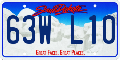 SD license plate 63WL10