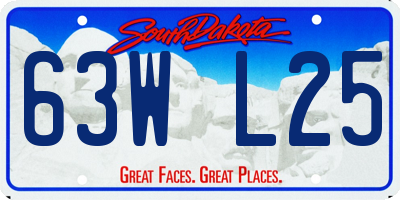 SD license plate 63WL25