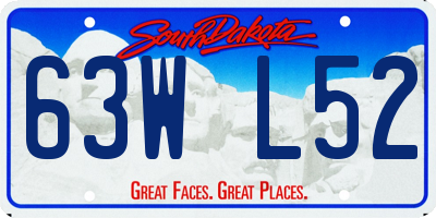 SD license plate 63WL52