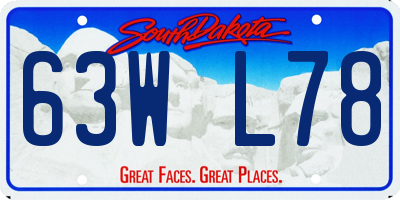 SD license plate 63WL78