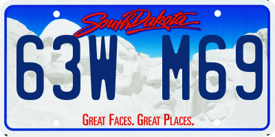 SD license plate 63WM69