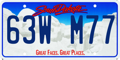 SD license plate 63WM77