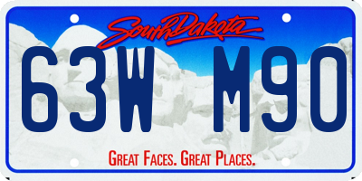 SD license plate 63WM90
