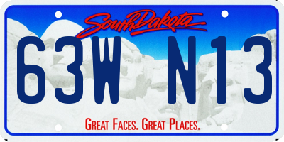 SD license plate 63WN13