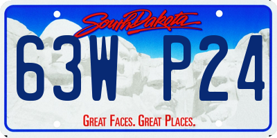 SD license plate 63WP24