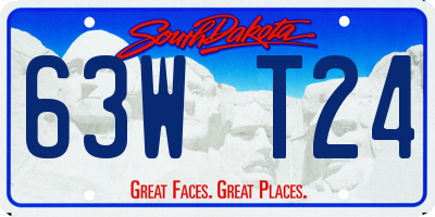 SD license plate 63WT24